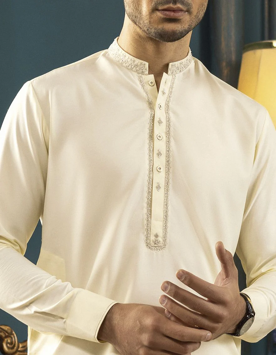 CREAM KAMEEZ SHALWAR | JJKS-S-US-37572/S22/JJ7400-FL - Image 2