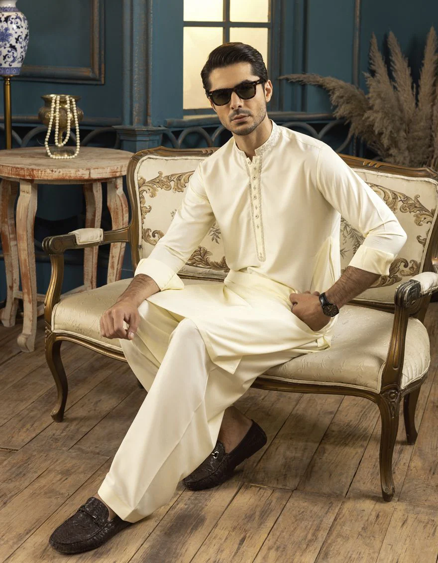 CREAM KAMEEZ SHALWAR | JJKS-S-US-37572/S22/JJ7400-FL - Image 3