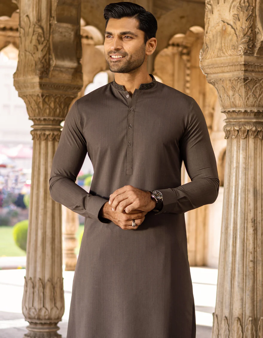 MEHNDI GREEN BLENDED KAMEEZ SHALWAR | JJKS-S-US-37604/S22/JJ7563-SF - Image 2
