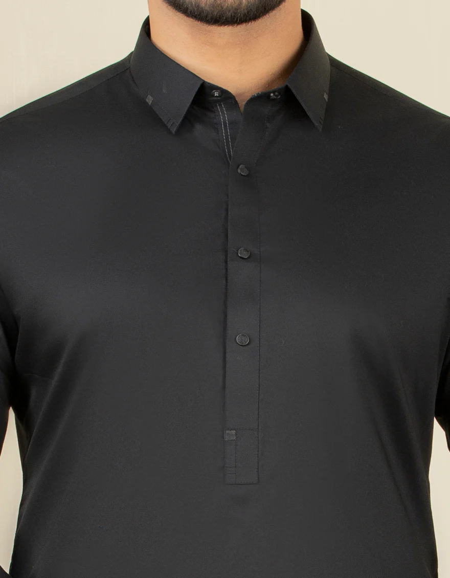 BLACK COTTON KAMEEZ SHALWAR | JJKS-S-US-37631/S22/JJ8171-EX - Image 2
