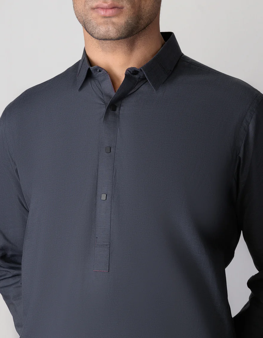 GREY COTTON KAMEEZ SHALWAR | JJKS-S-US-37657/S23/JJ8250-EX - Image 2