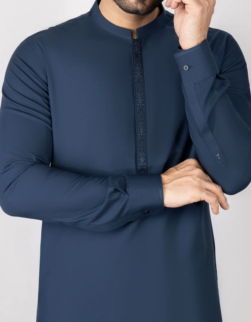 BLUE BLENDED KAMEEZ SHALWAR | JJKS-S-US-37681/S22/JJ8145-SF - Image 2