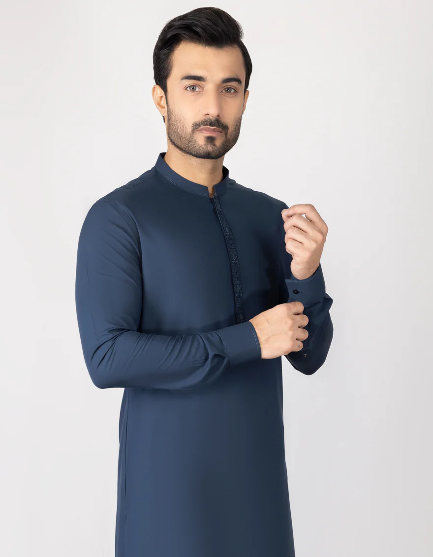 BLUE BLENDED KAMEEZ SHALWAR | JJKS-S-US-37681/S22/JJ8145-SF - Image 3