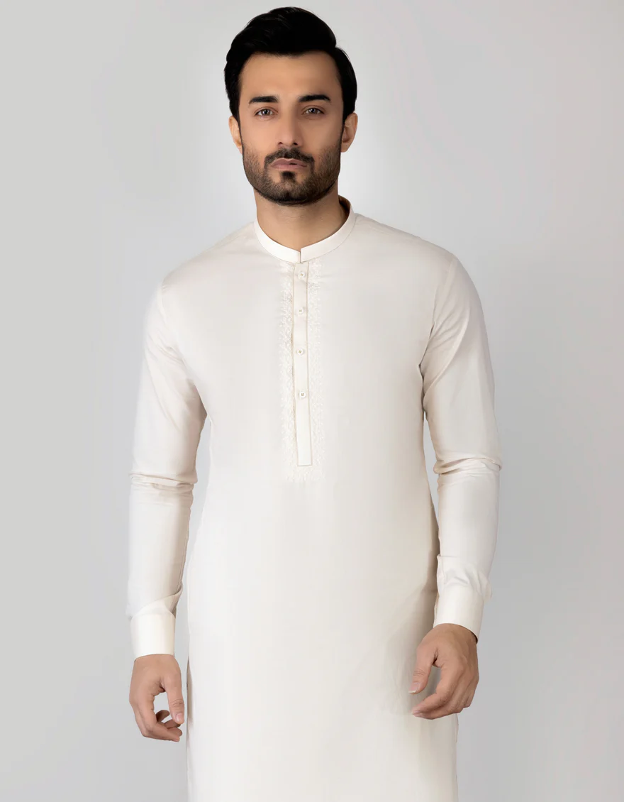 CREAM COTTON KAMEEZ SHALWAR | JJKS-S-US-37698/S23/JJ8804-SF - Image 3