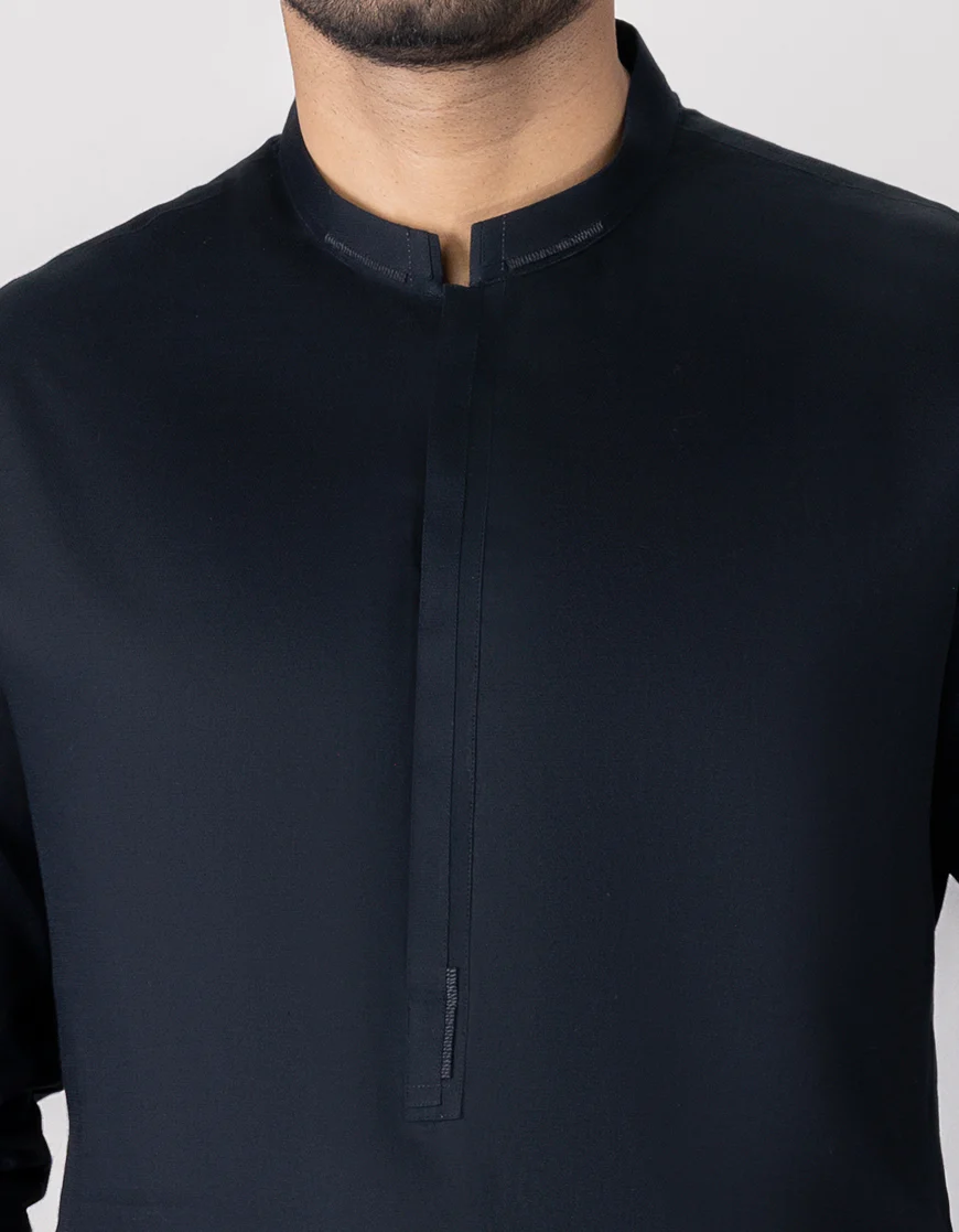 BLACK COTTON KAMEEZ SHALWAR | JJKS-S-US-37700/S23/JJ8277-CL - Image 2
