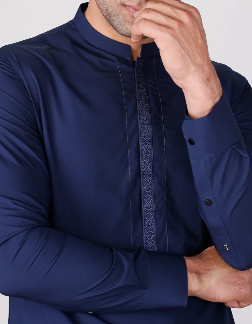 ROYAL BLUE BLENDED KAMEEZ SHALWAR | JJKS-S-US-37705/S23/JJ8189-SF - Image 2