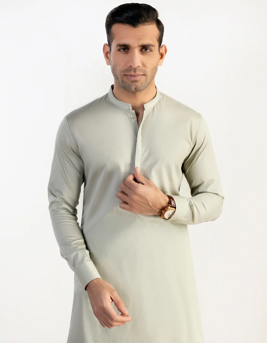 LIGHT GREEN COTTON KAMEEZ SHALWAR | JJKS-S-US-37722/S23/JJ8770-CL - Image 3