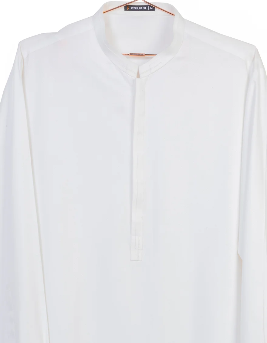 WHITE BLENDED KAMEEZ SHALWAR | JJKS-S-US-37738/S23/JJ8809-EX - Image 2