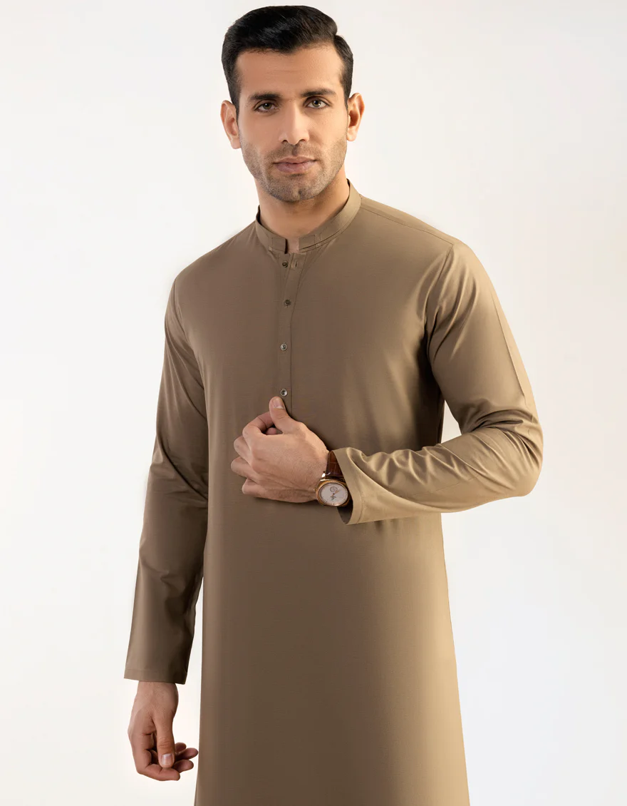 MUD BROWN BLENDED KAMEEZ SHALWAR | JJKS-S-US-37757/S23/JJ8284-PN - Image 3