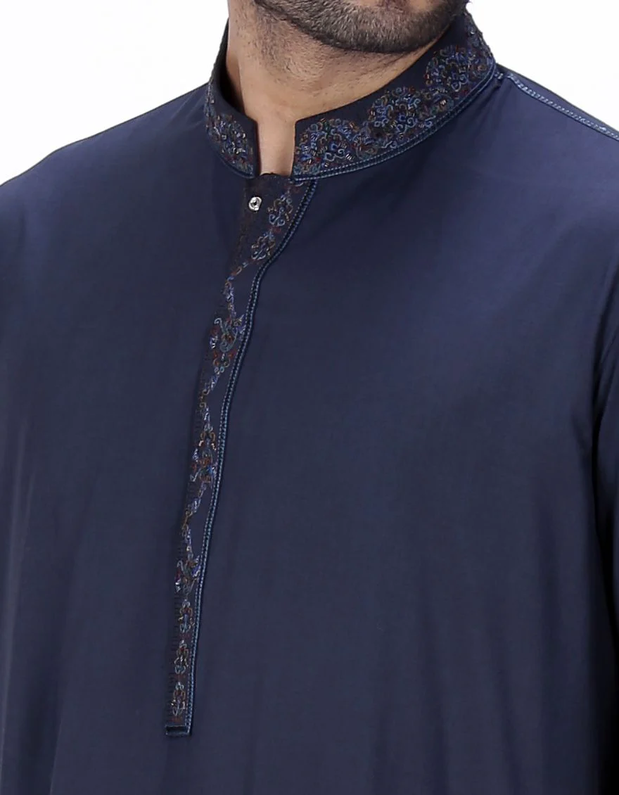 MID NT BLUE VISCOSE KAMEEZ SHALWAR | JJKS-S-US-38139/S18/JJ5344 - Image 2