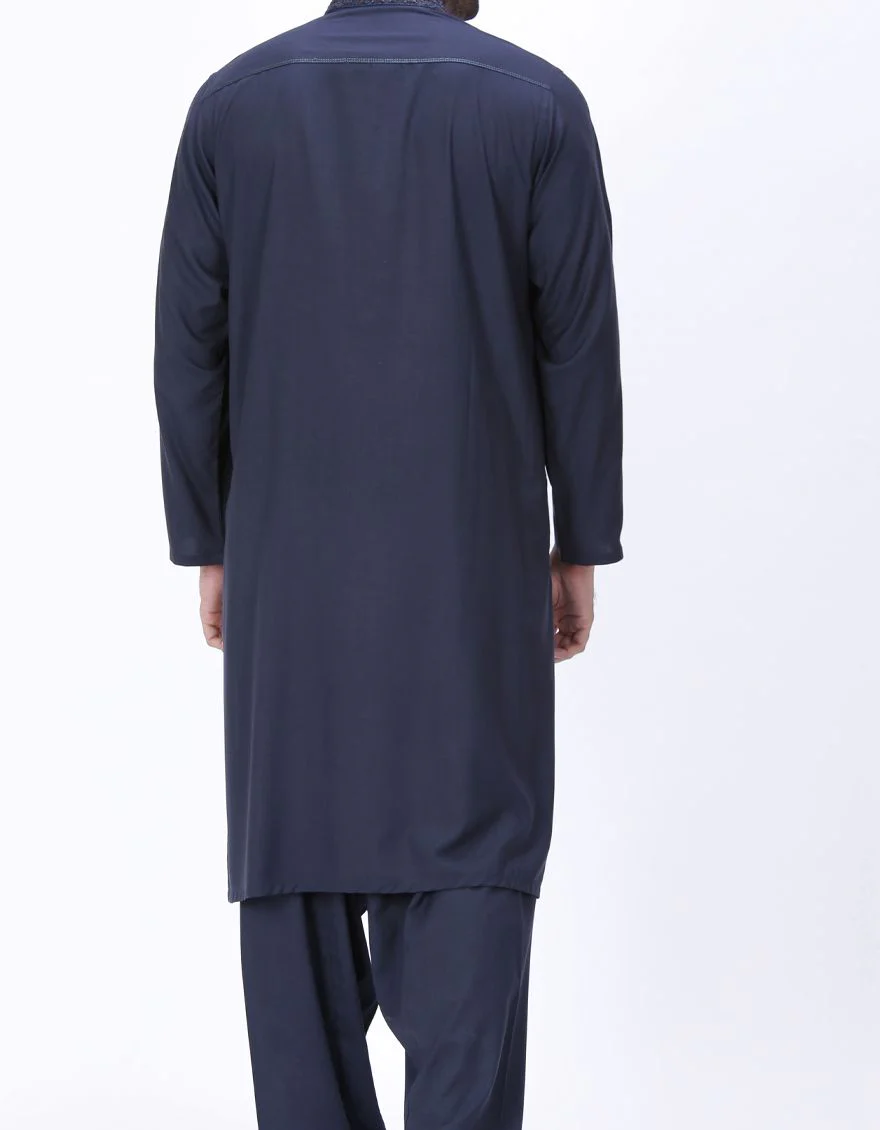 MID NT BLUE VISCOSE KAMEEZ SHALWAR | JJKS-S-US-38139/S18/JJ5344 - Image 3