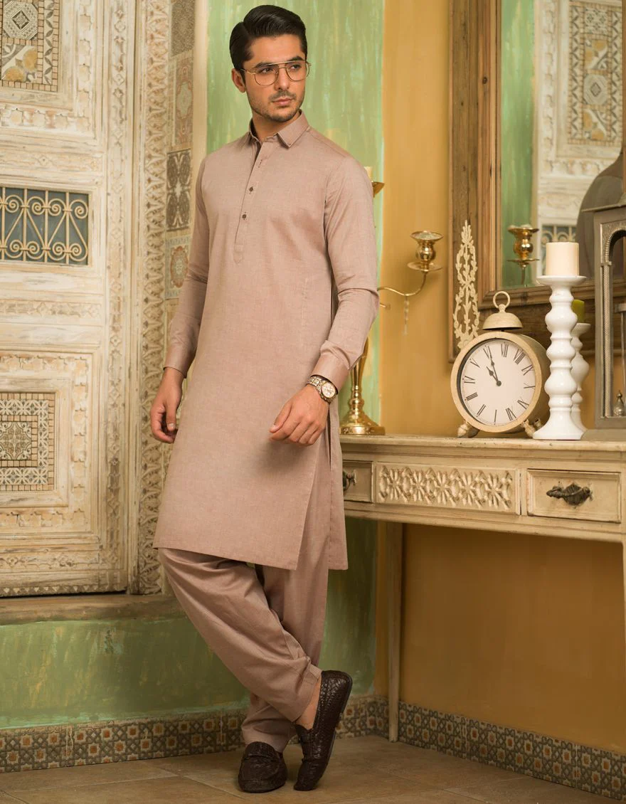 BROWN KAMEEZ SHALWAR | JJKS-S-US-39183/S21/JJ7252-EX - Image 3