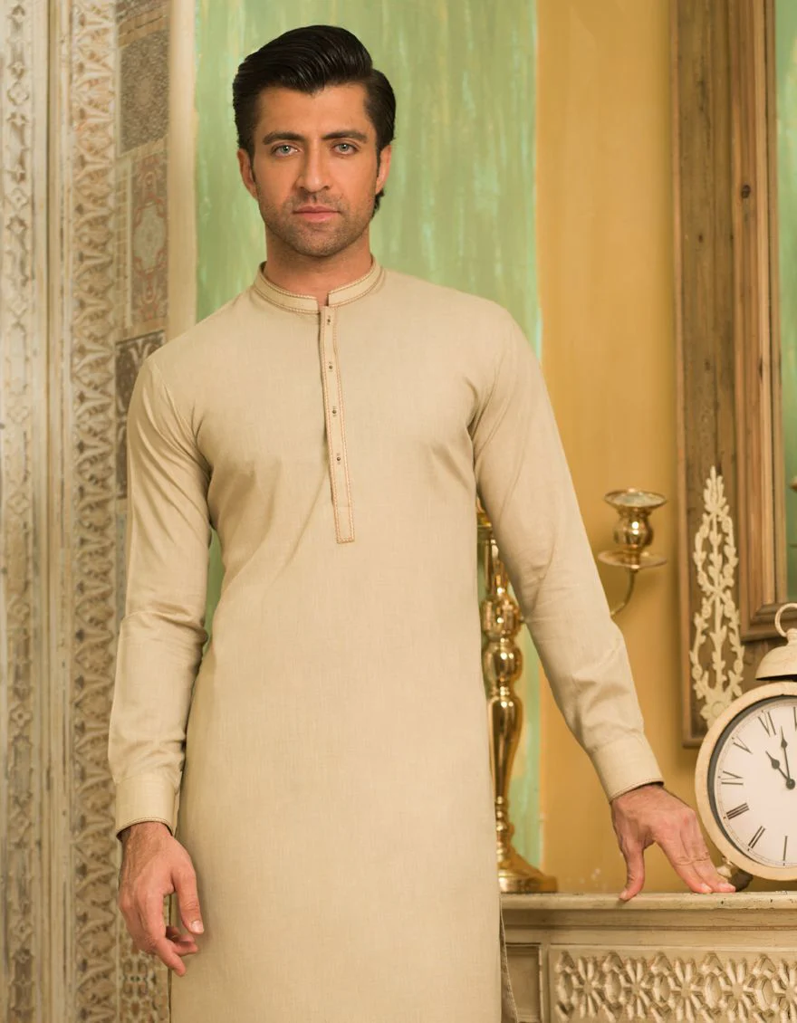 BEIGE KAMEEZ SHALWAR | JJKS-S-US-40095/S21/JJ7409-SF - Image 2