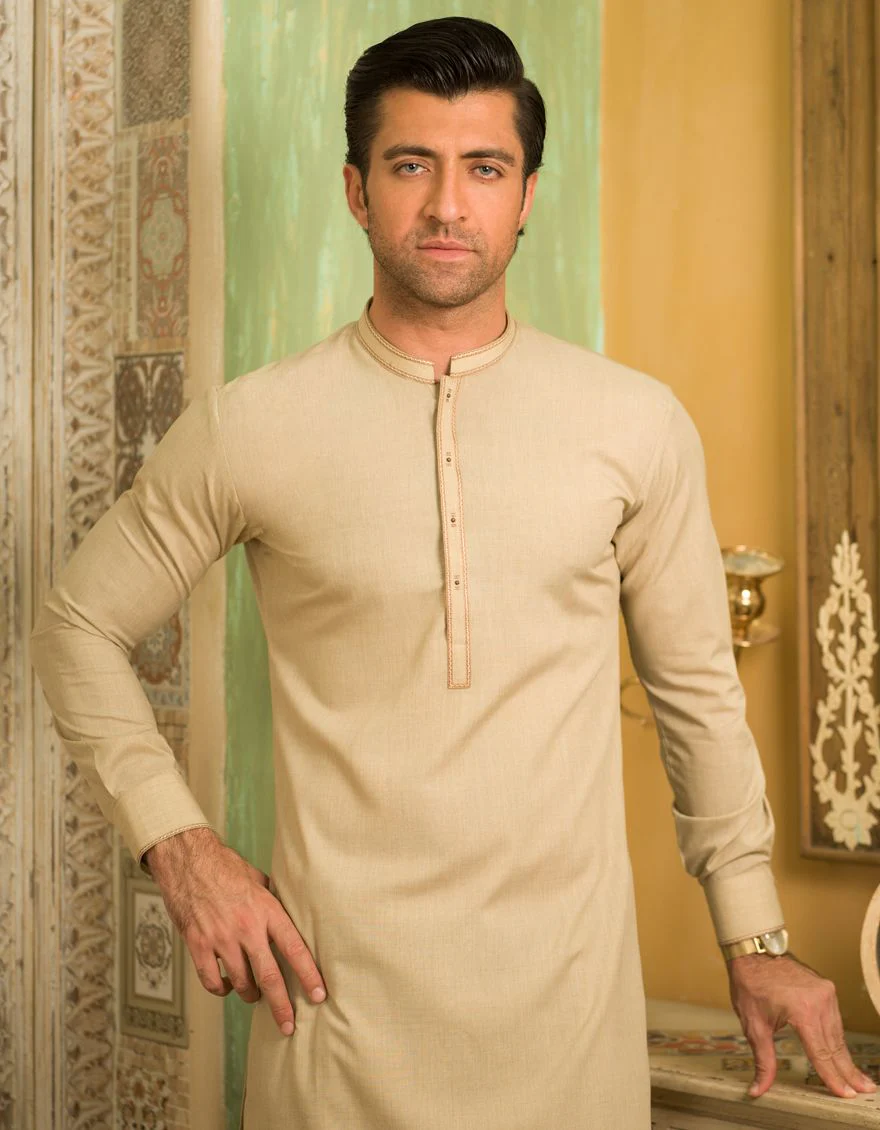 BEIGE KAMEEZ SHALWAR | JJKS-S-US-40095/S21/JJ7409-SF - Image 4