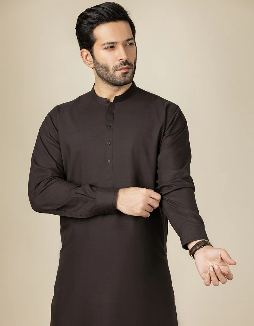 BLACK COFFEE BLENDED KAMEEZ SHALWAR | JJKS-S-US-40260/S22/JJ7632-PN - Image 2