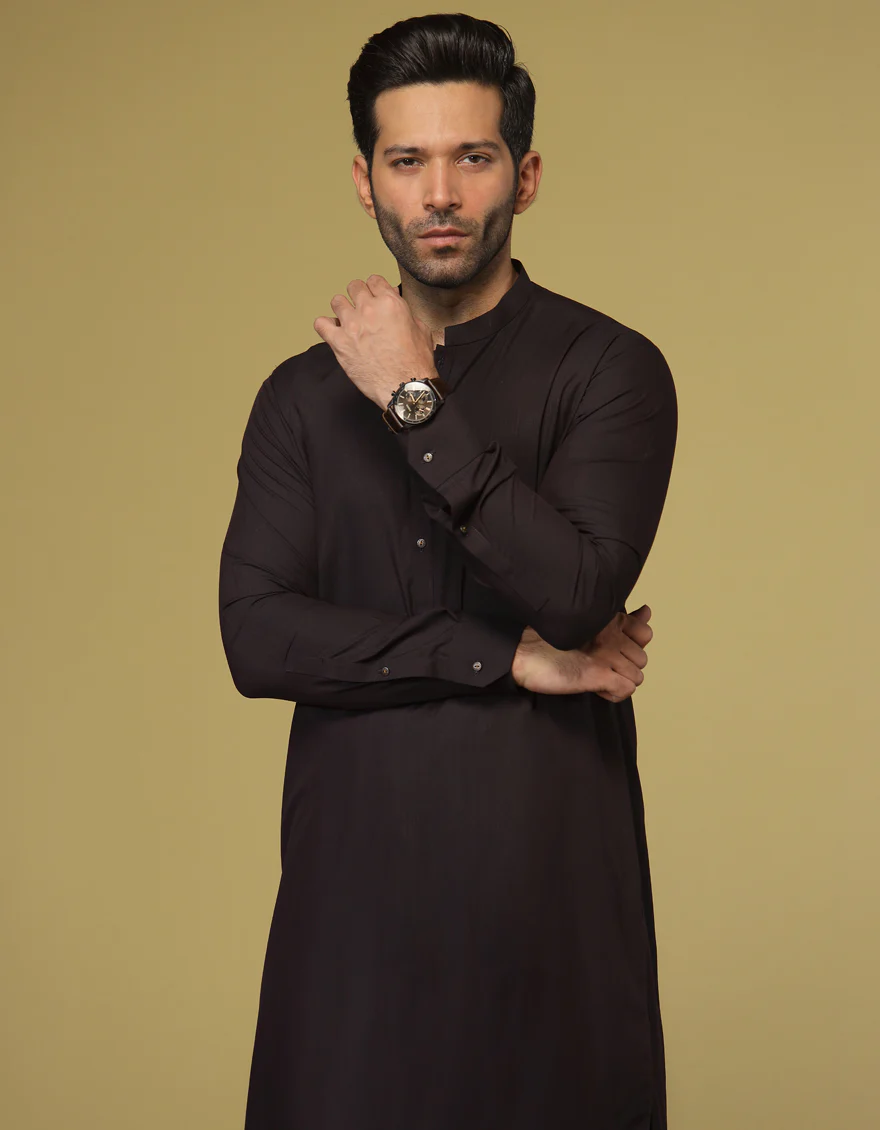 MAROON BLENDED KAMEEZ SHALWAR | JJKS-S-US-40319/S22/JJ8234-PN - Image 3