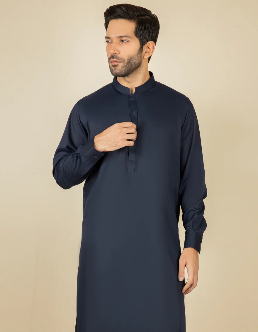 BLUE BLENDED KAMEEZ SHALWAR | JJKS-S-US-40350-R3-AP/S23/JJ8226-PN - Image 2
