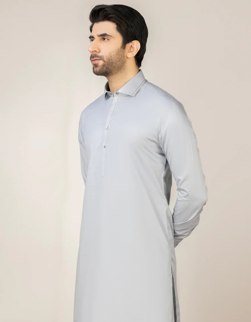 GREY COTTON KAMEEZ SHALWAR | JJKS-S-US-47002/S23/JJ8769-EX - Image 3