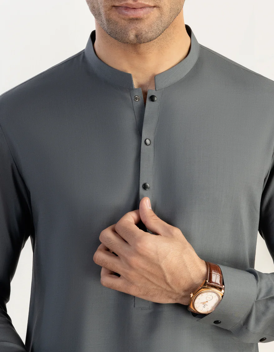 GREEN-GREY BLENDED KAMEEZ SHALWAR | JJKS-S-US-47016/S23/JJ8879-PN - Image 2
