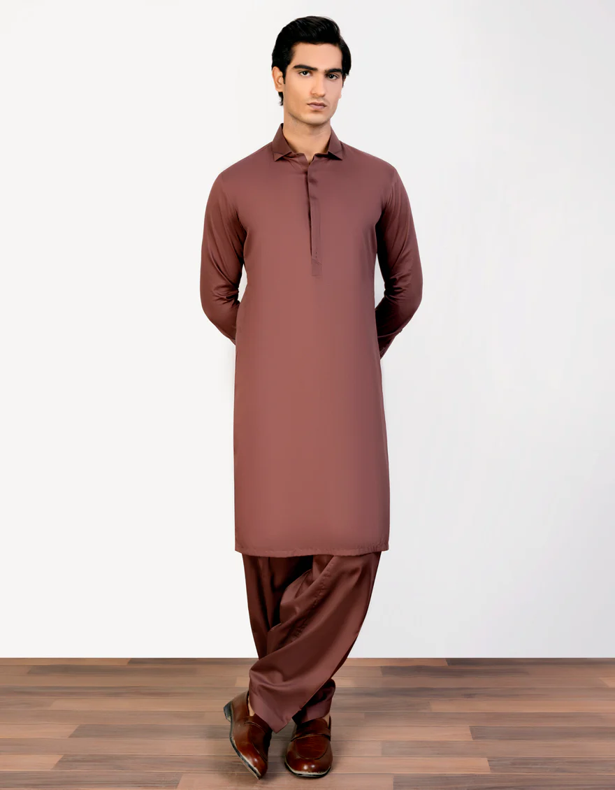 RUSTIC BROWN COTTON KAMEEZ SHALWAR | JJKS-S-US-47048/S23/JJ8770-EX - Image 2