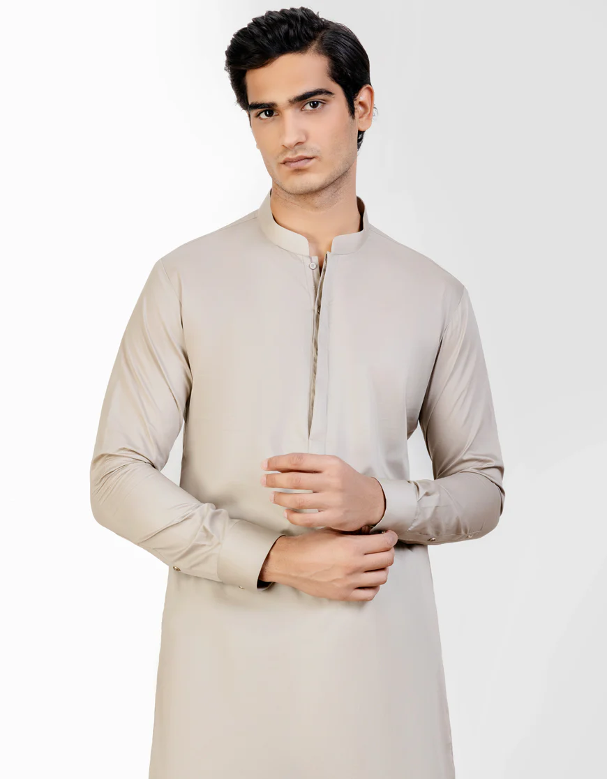 SAND COTTON KAMEEZ SHALWAR | JJKS-S-US-47057/S23/JJ8769-PN - Image 3