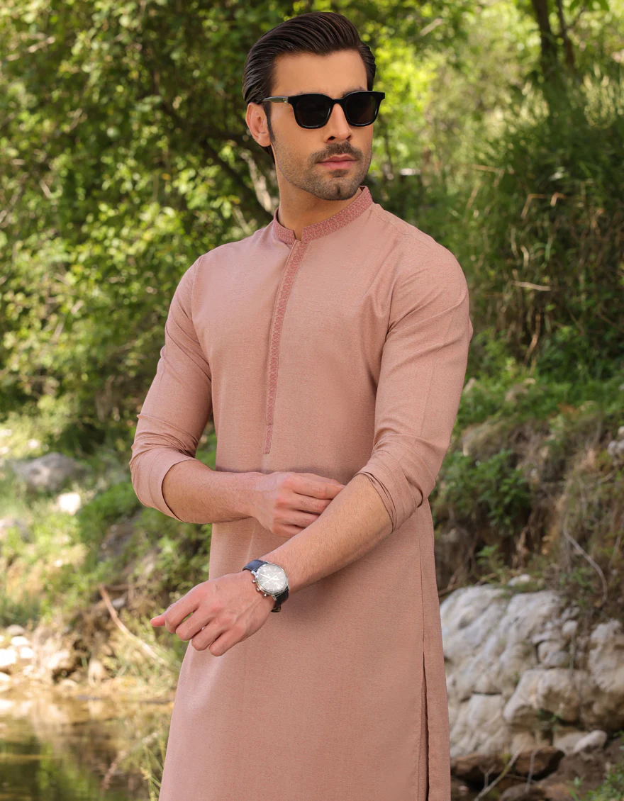 RUST BLENDED KAMEEZ SHALWAR | JJKS-S-US-47061/S23/JJ8778-SF - Image 2