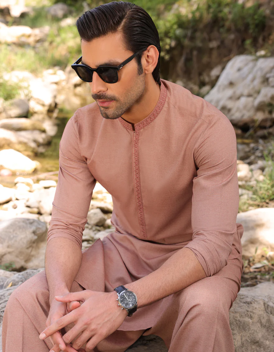 RUST BLENDED KAMEEZ SHALWAR | JJKS-S-US-47061/S23/JJ8778-SF - Image 3