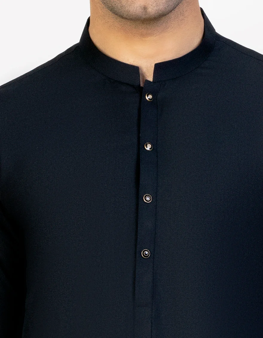 BLACK BLENDED KAMEEZ SHALWAR | JJKS-S-US-47069/S23/JJ8907-PN - Image 2