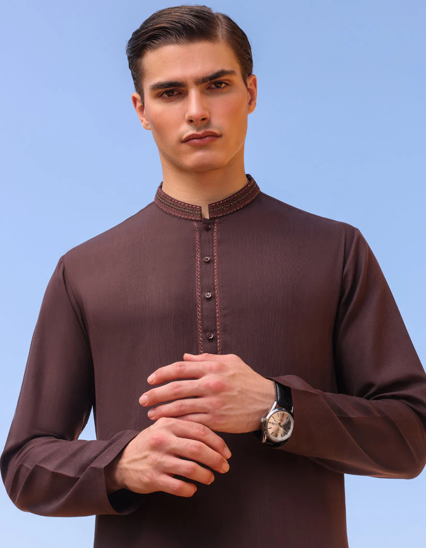BROWN KAMEEZ SHALWAR | JJKS-US-24-34500 - Image 2