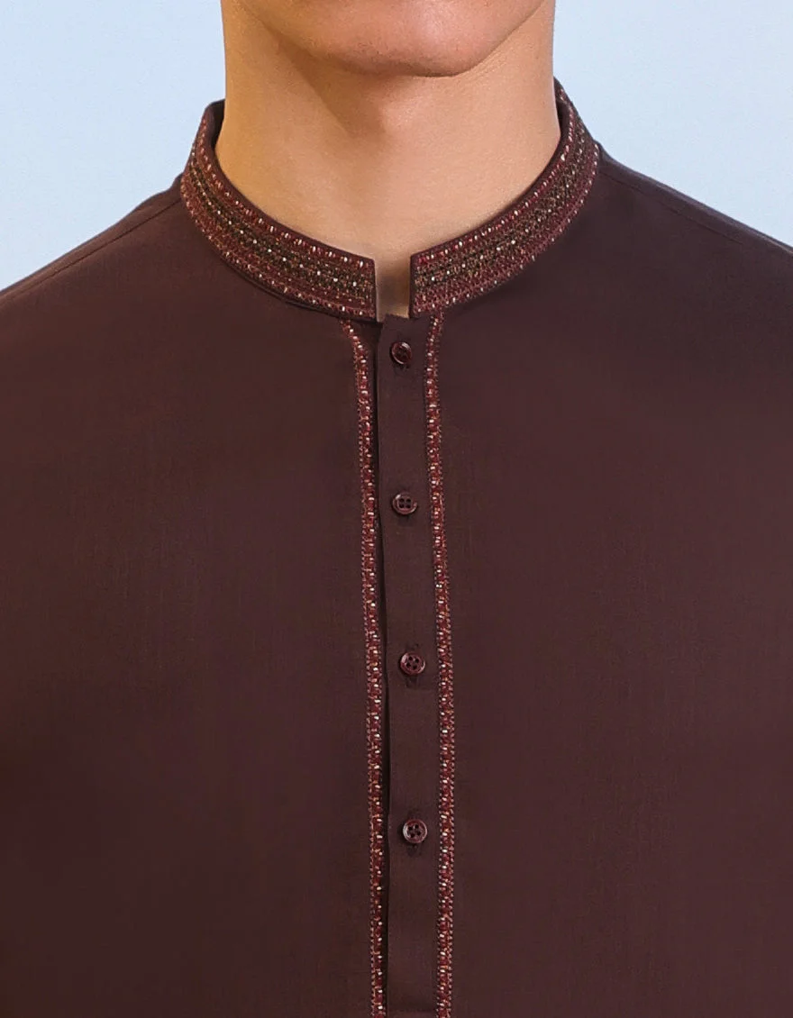 BROWN KAMEEZ SHALWAR | JJKS-US-24-34500 - Image 3