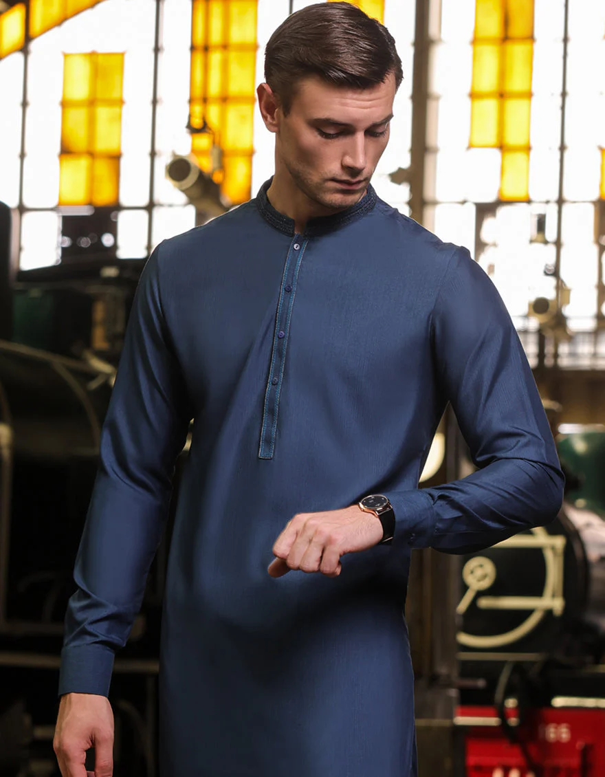 BLUE KAMEEZ SHALWAR | JJKS-US-04-34510 - Image 2