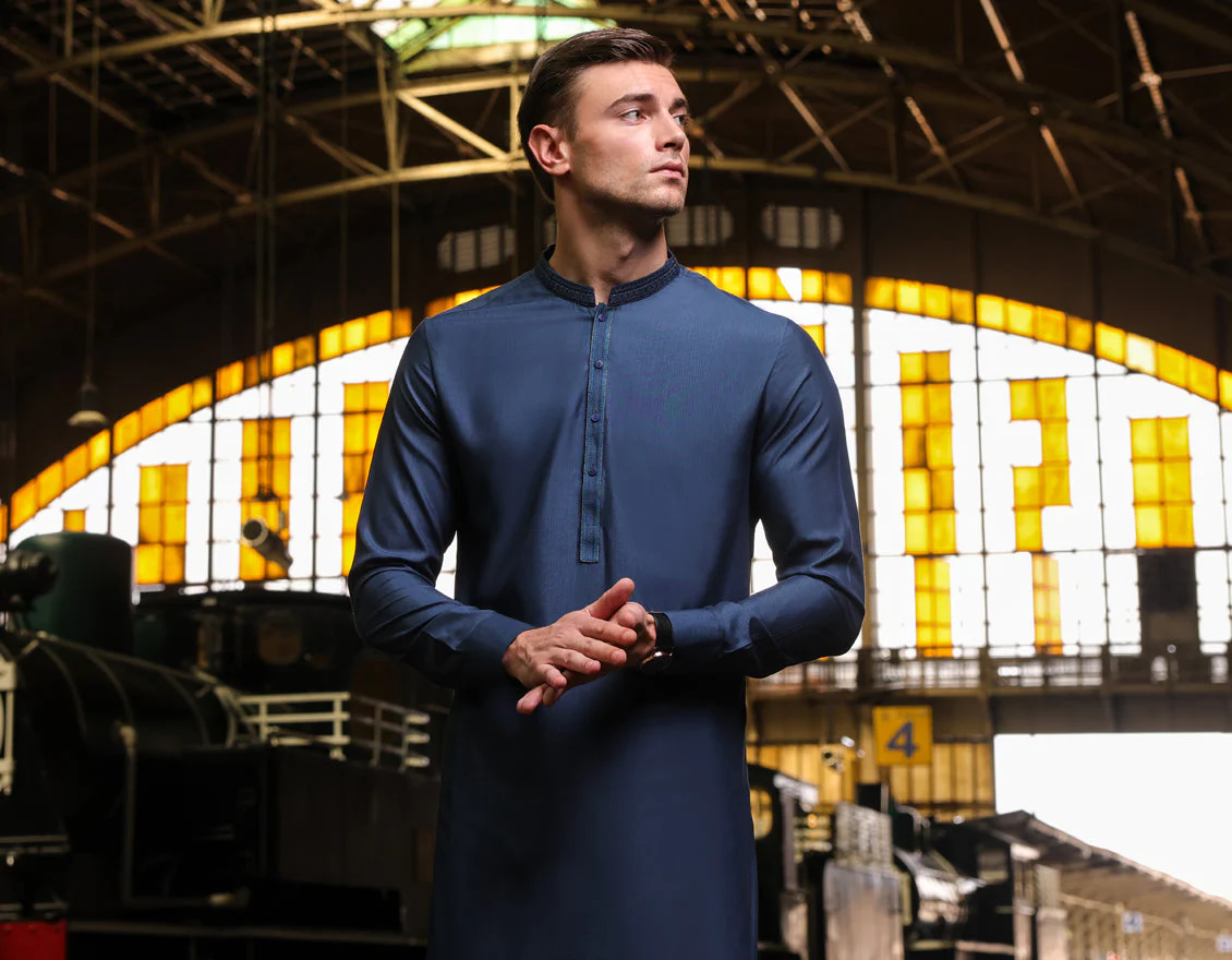 BLUE KAMEEZ SHALWAR | JJKS-US-04-34510 - Image 3