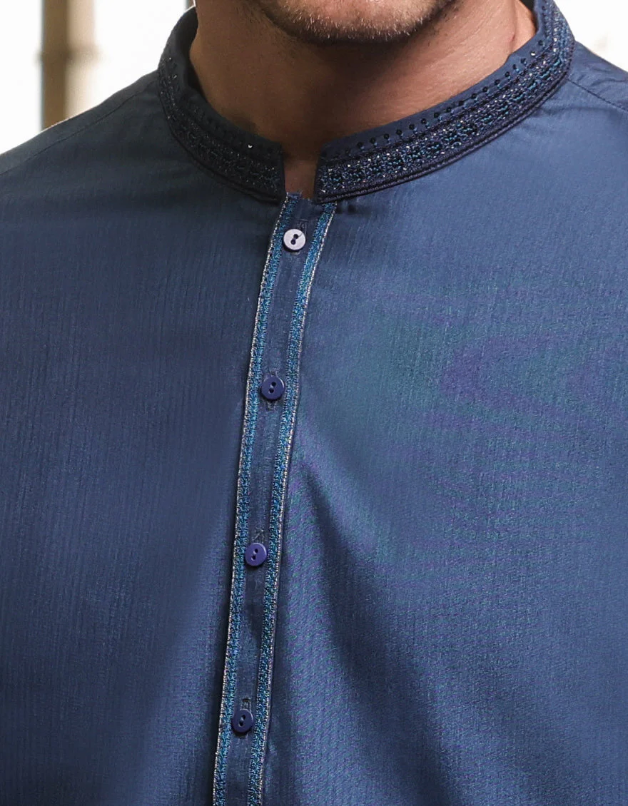 BLUE KAMEEZ SHALWAR | JJKS-US-04-34510 - Image 4