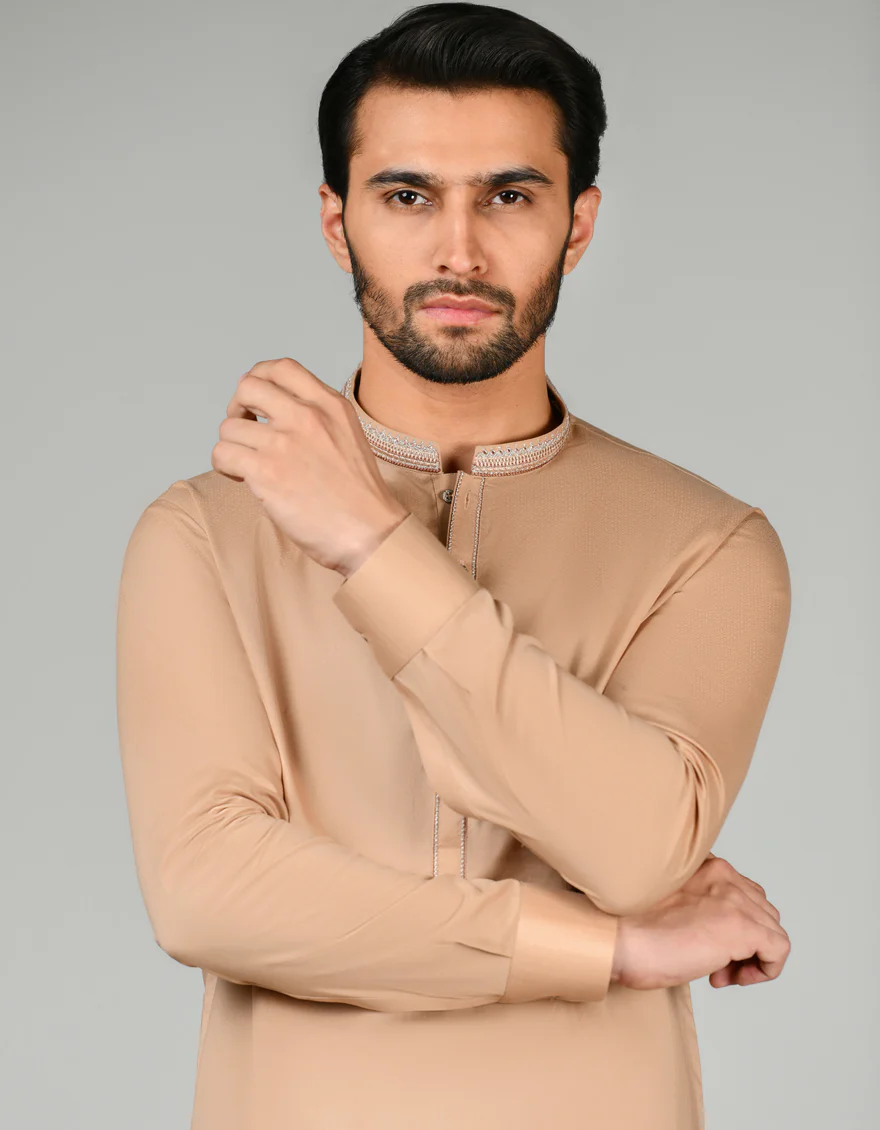 BROWN KAMEEZ SHALWAR | JJKS-US-24-34578 - Image 2