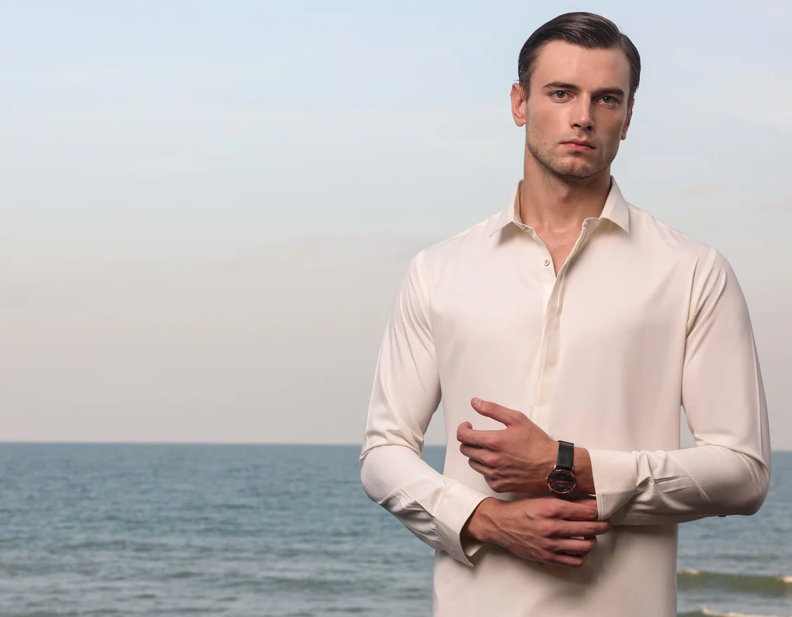 CREAM KAMEEZ SHALWAR | JJKS-US-24-37742 - Image 4