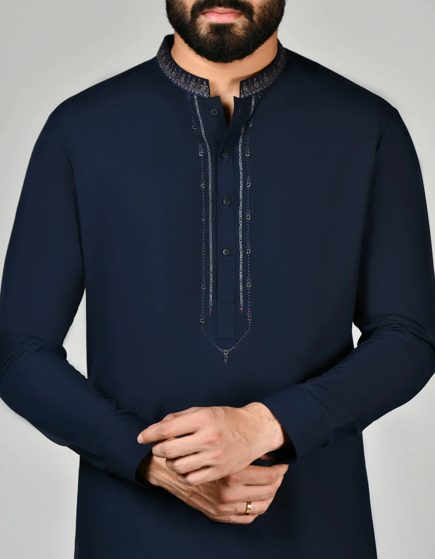 BLUE KAMEEZ SHALWAR | JJKS-US-24-37765 - Image 2