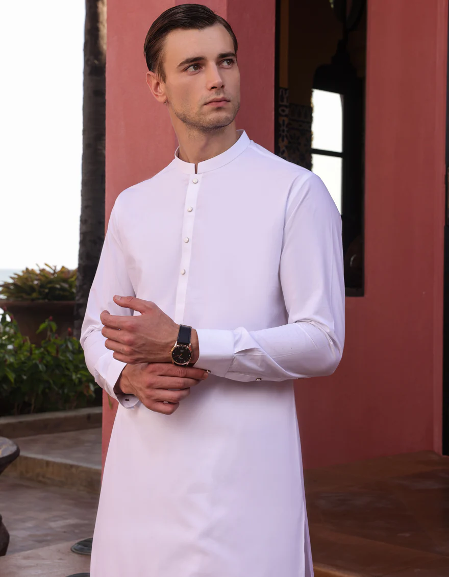 WHITE KAMEEZ SHALWAR | JJKS-US-24-37806 - Image 2