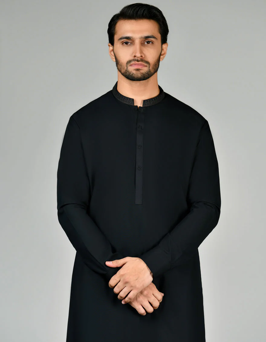 BLACK KAMEEZ SHALWAR | JJKS-US-24-47088 - Image 3