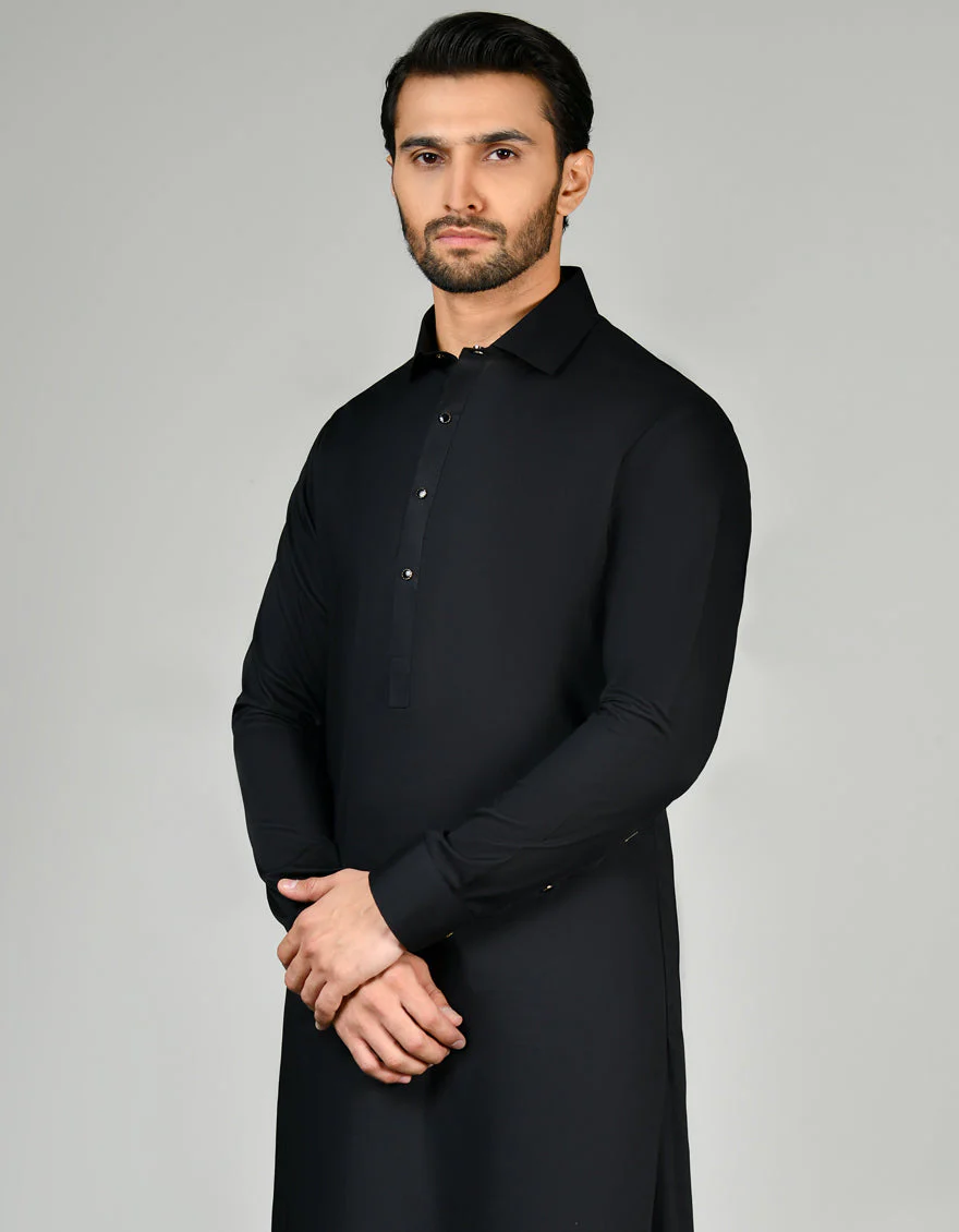 BLACK KAMEEZ SHALWAR | JJKS-US-24-47145 - Image 3