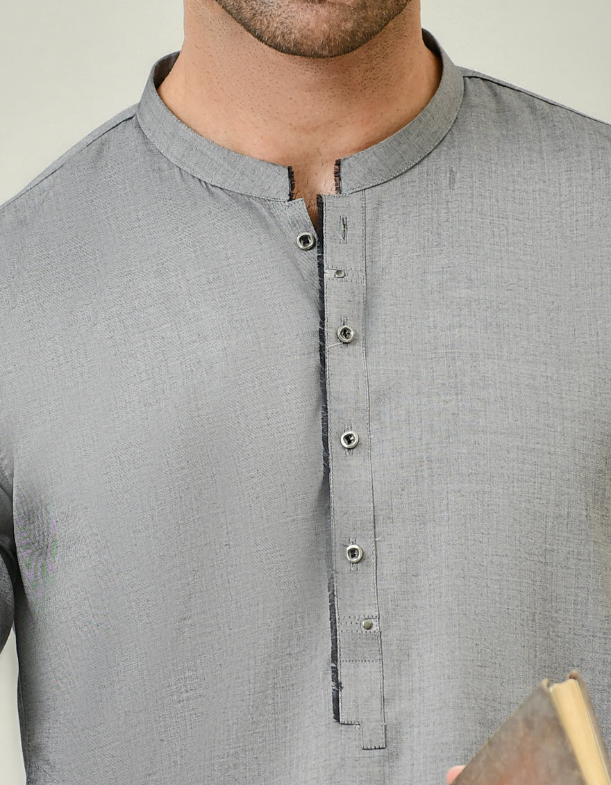 GREY BLENDED KAMEEZ SHALWAR | JJKS-US-42320/A22/JJ8183-CL - Image 2