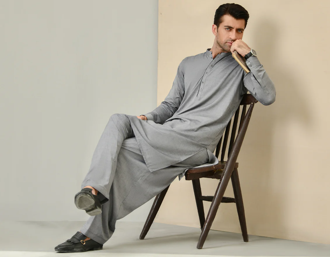 GREY BLENDED KAMEEZ SHALWAR | JJKS-US-42320/A22/JJ8183-CL - Image 4