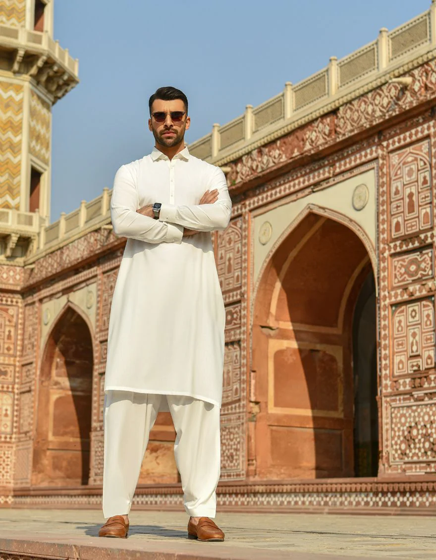 OFF WHITE KAMEEZ SHALWAR | JJKS-US-42321/S22/JJ8156-CL - Image 2