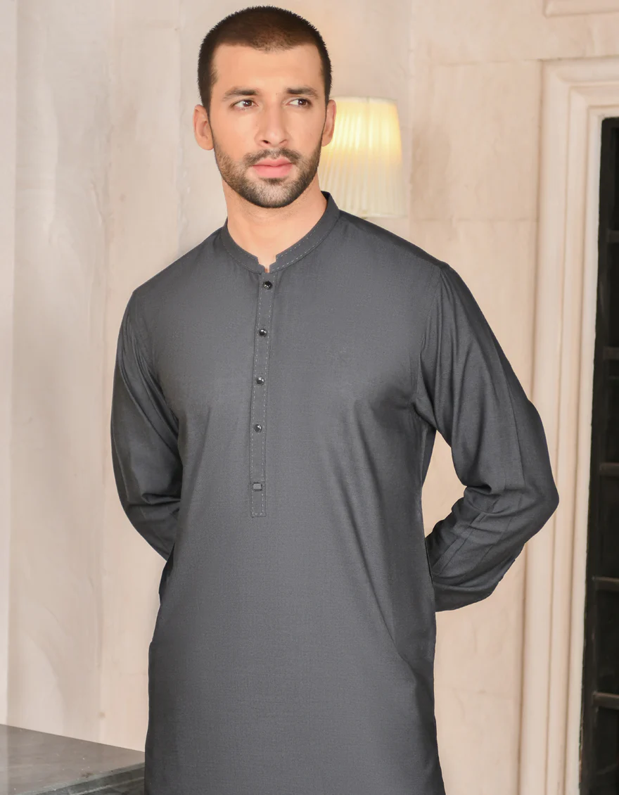 CHARCOAL BLENDED KAMEEZ SHALWAR | JJKS-US-42326/S22/JJ8182-CL - Image 3