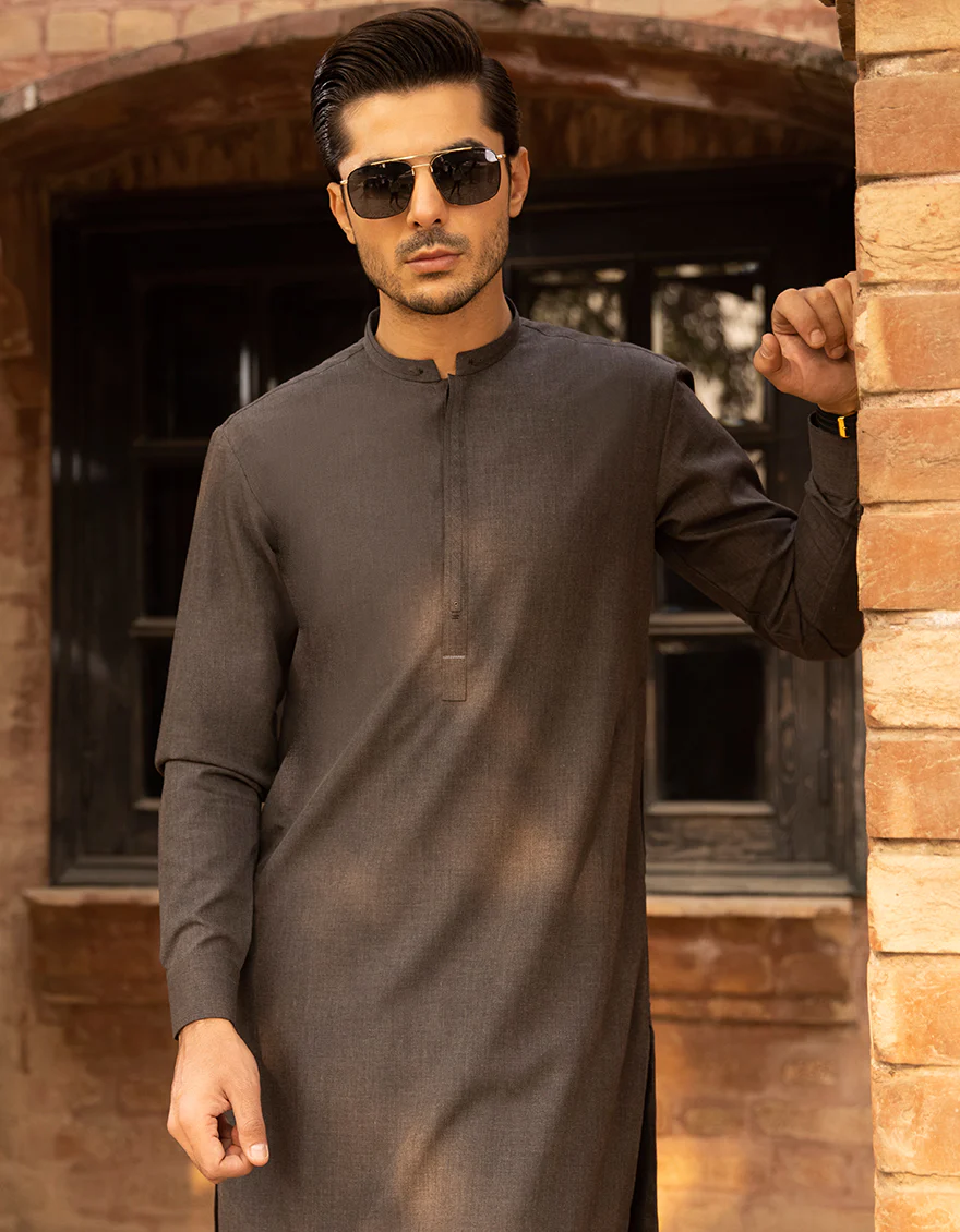 DARK GREY BLENDED KAMEEZ SHALWAR | JJKS-US-42334/S22/JJ8107-CL - Image 4
