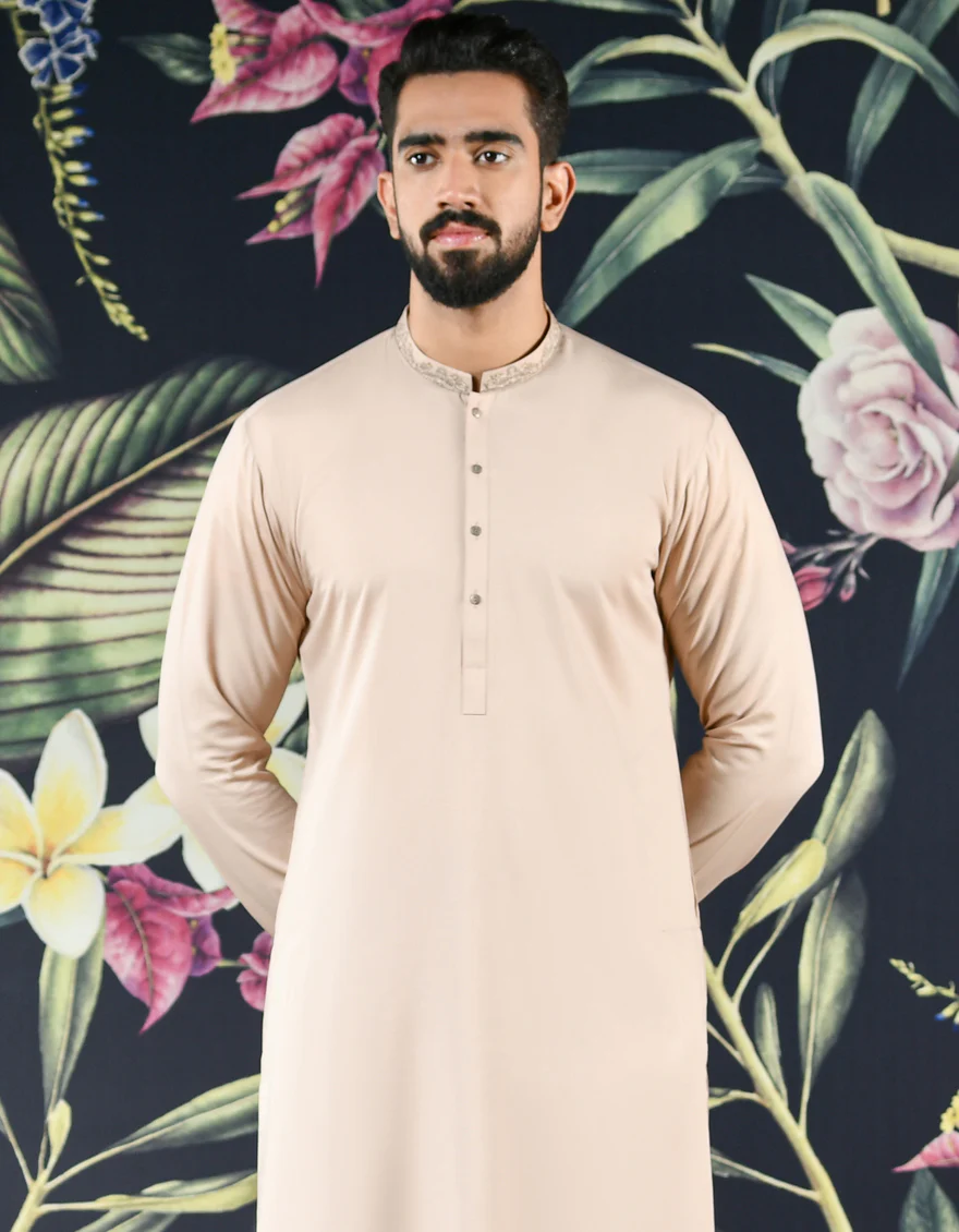 PEACH BLENDED KAMEEZ SHALWAR | JJKS-US-42406/A22/JJ8156-SF - Image 3
