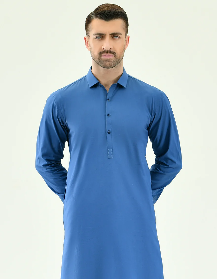 PERSIAN BLUE COTTON KAMEEZ SHALWAR | JJKS-US-43127/A22/JJ7420-CL - Image 2