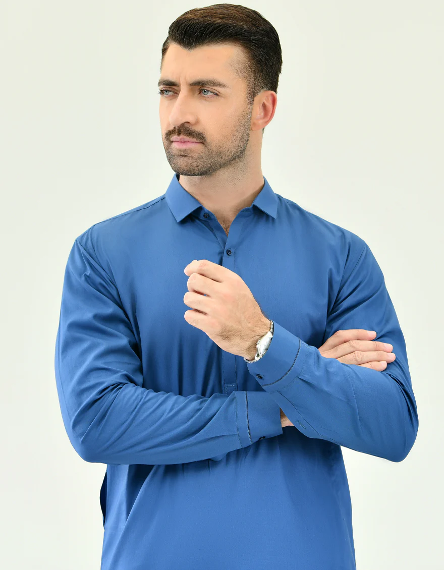 PERSIAN BLUE COTTON KAMEEZ SHALWAR | JJKS-US-43127/A22/JJ7420-CL - Image 5