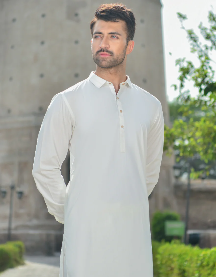 OFF WHITE BLENDED KAMEEZ SHALWAR | JJKS-US-43132/A22/JJ8260-CL - Image 4