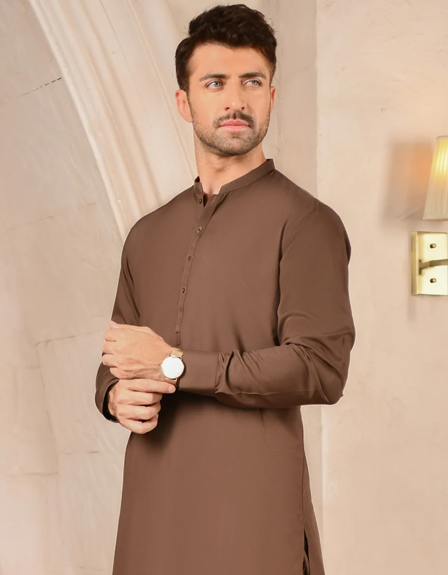 BROWN BLENDED KAMEEZ SHALWAR | JJKS-US-43134/A22/JJ8263-CL - Image 3