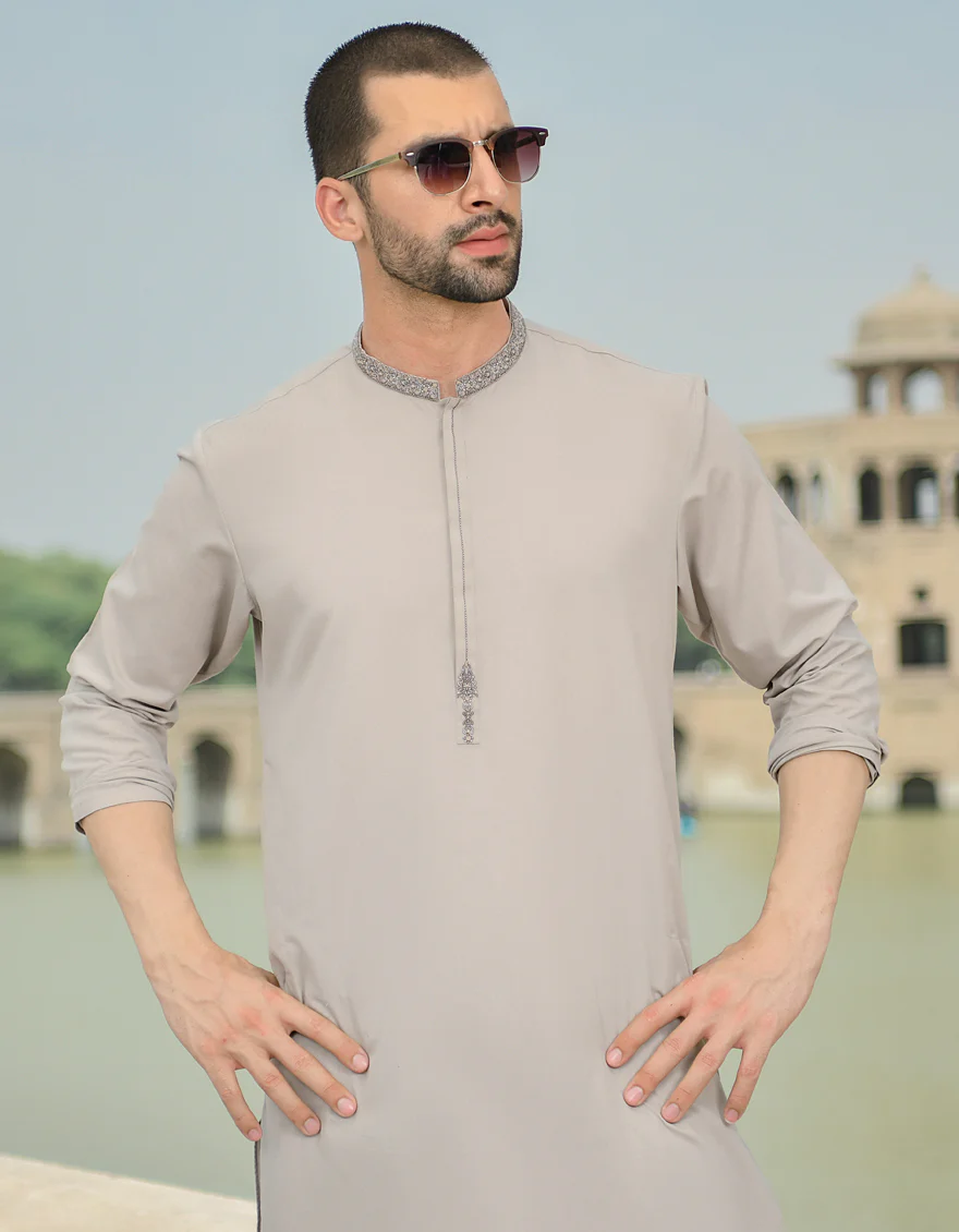 GREY CLOUD BLENDED KAMEEZ SHALWAR | JJKS-US-43139/A22/JJ8259-SF - Image 4